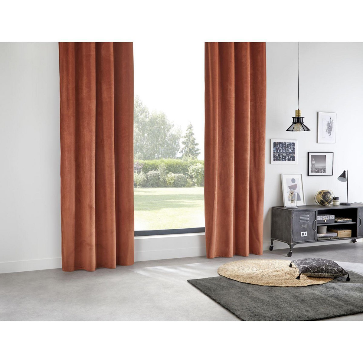 ATMOSPHERA Rideau occultant en velours COCON