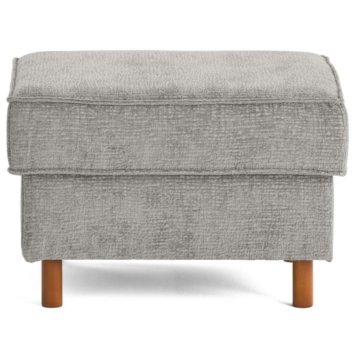 LISA DESIGN Jake - pouf en tissu velours relief - pieds en bois foncé
