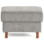 Voir la diapositive 4 : LISA DESIGN Jake - pouf en tissu velours relief - pieds en bois foncé