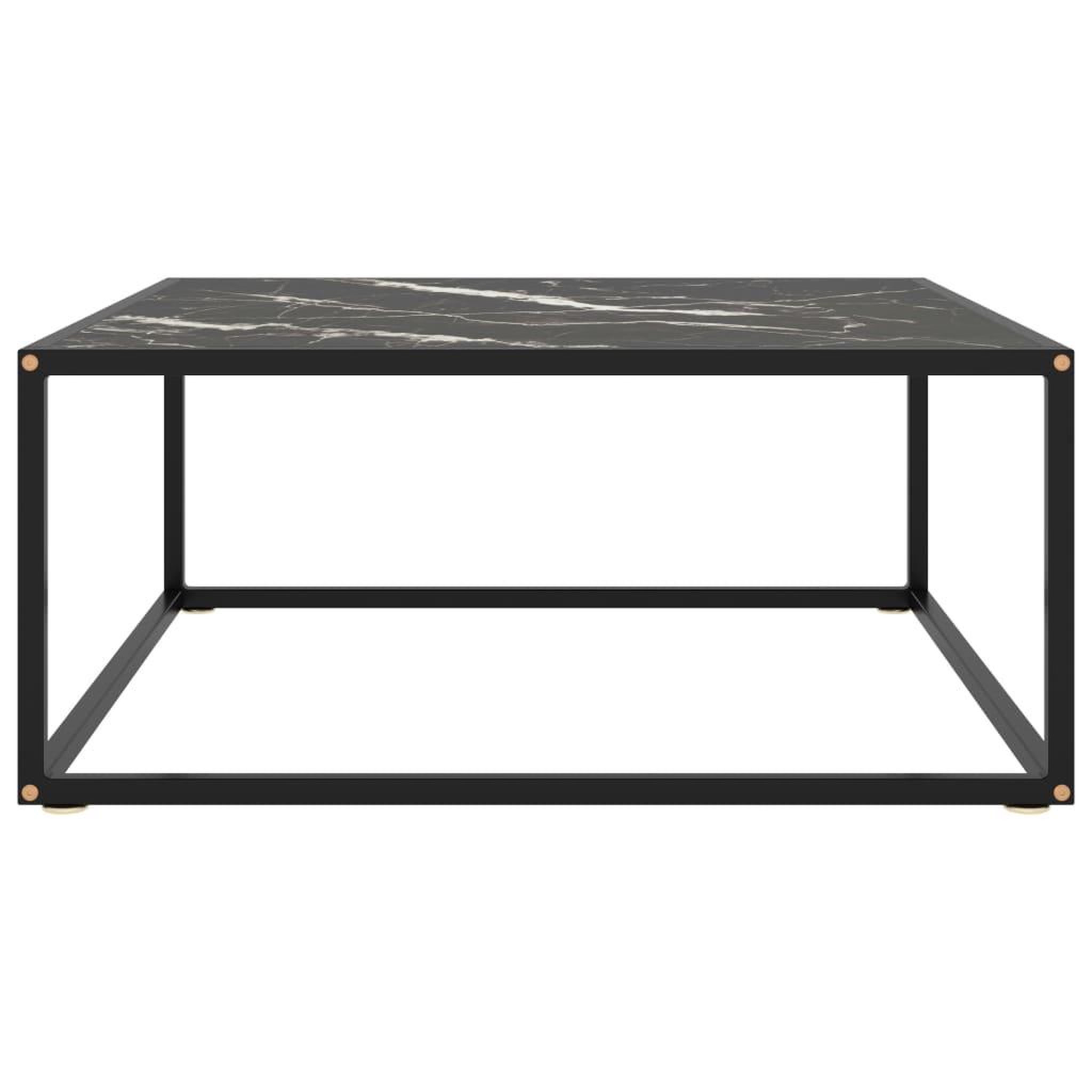 Voir la diapositive 2 : VIDAXL Table basse Noir avec verre marbre noir 80x80x35 cm