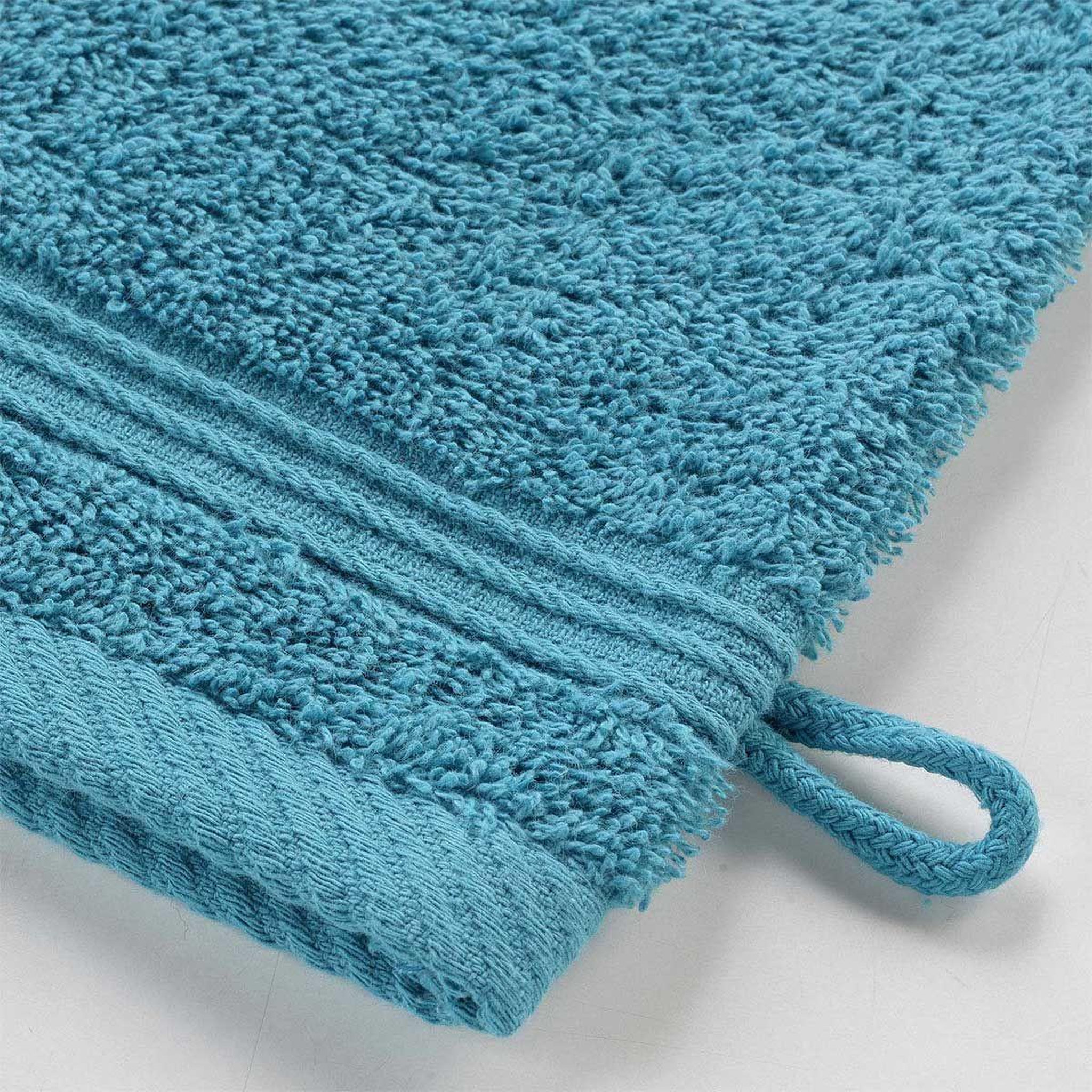 Voir la diapositive 3 : Douceur d'Intérieur Lot de 2 gants de toilette  tendresse  15x21cm bleu paon
