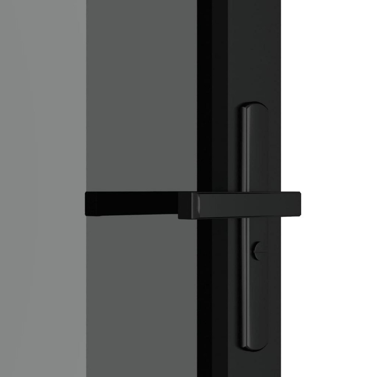 VIDAXL Porte interieure 93x201,5 cm Noir Verre ESG et aluminium