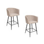 Voir la diapositive 1 : ATMOSPHERA Lot de 2 fauteuils de bar en velours MARLO - Beige