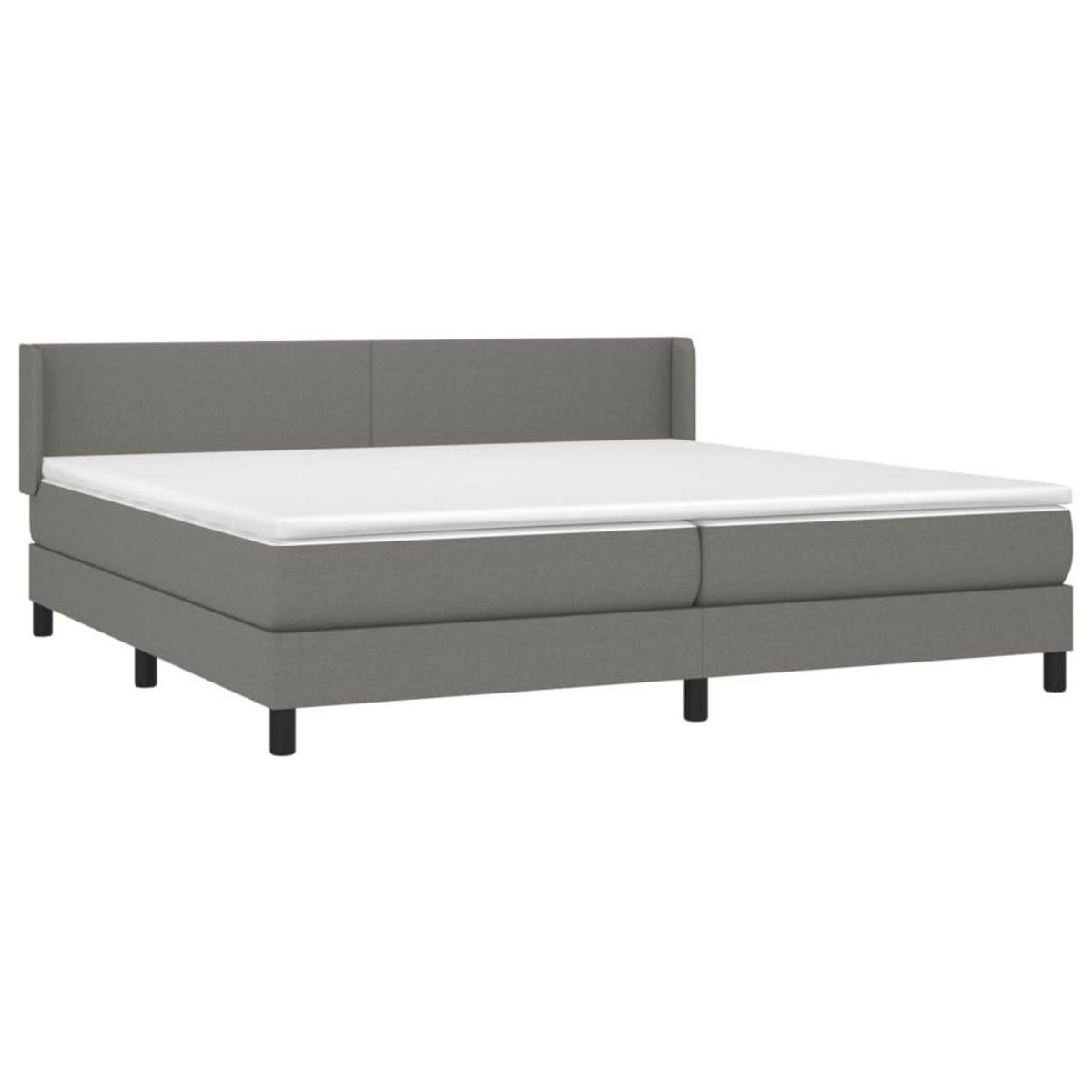 VIDAXL Sommier a lattes de lit avec matelas Gris fonce 200x200cm Tissu