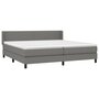 Voir la diapositive 3 : VIDAXL Sommier a lattes de lit avec matelas Gris fonce 200x200cm Tissu
