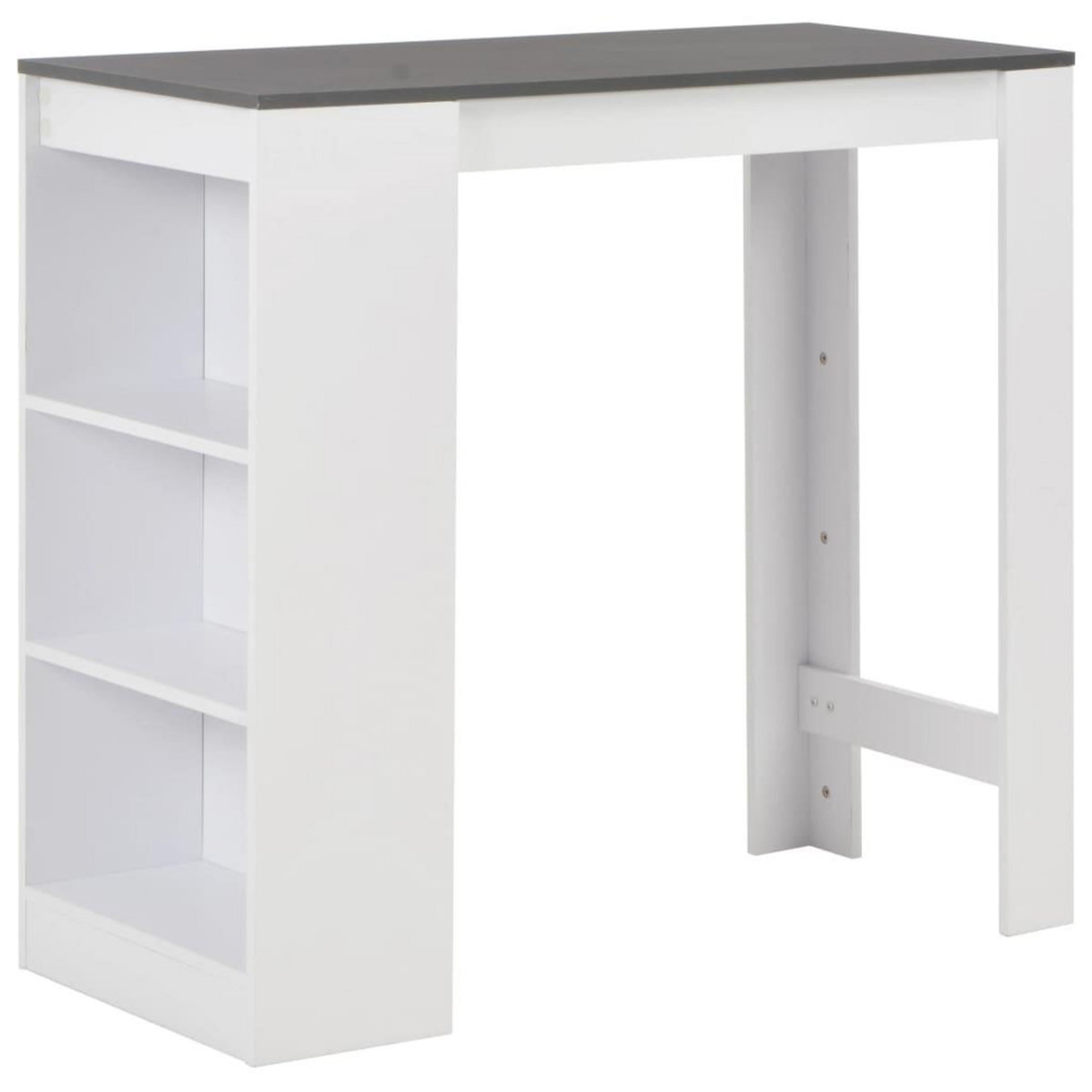 VIDAXL Table de bar avec etagere Blanc 110x50x103 cm