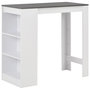 Voir la diapositive 1 : VIDAXL Table de bar avec etagere Blanc 110x50x103 cm
