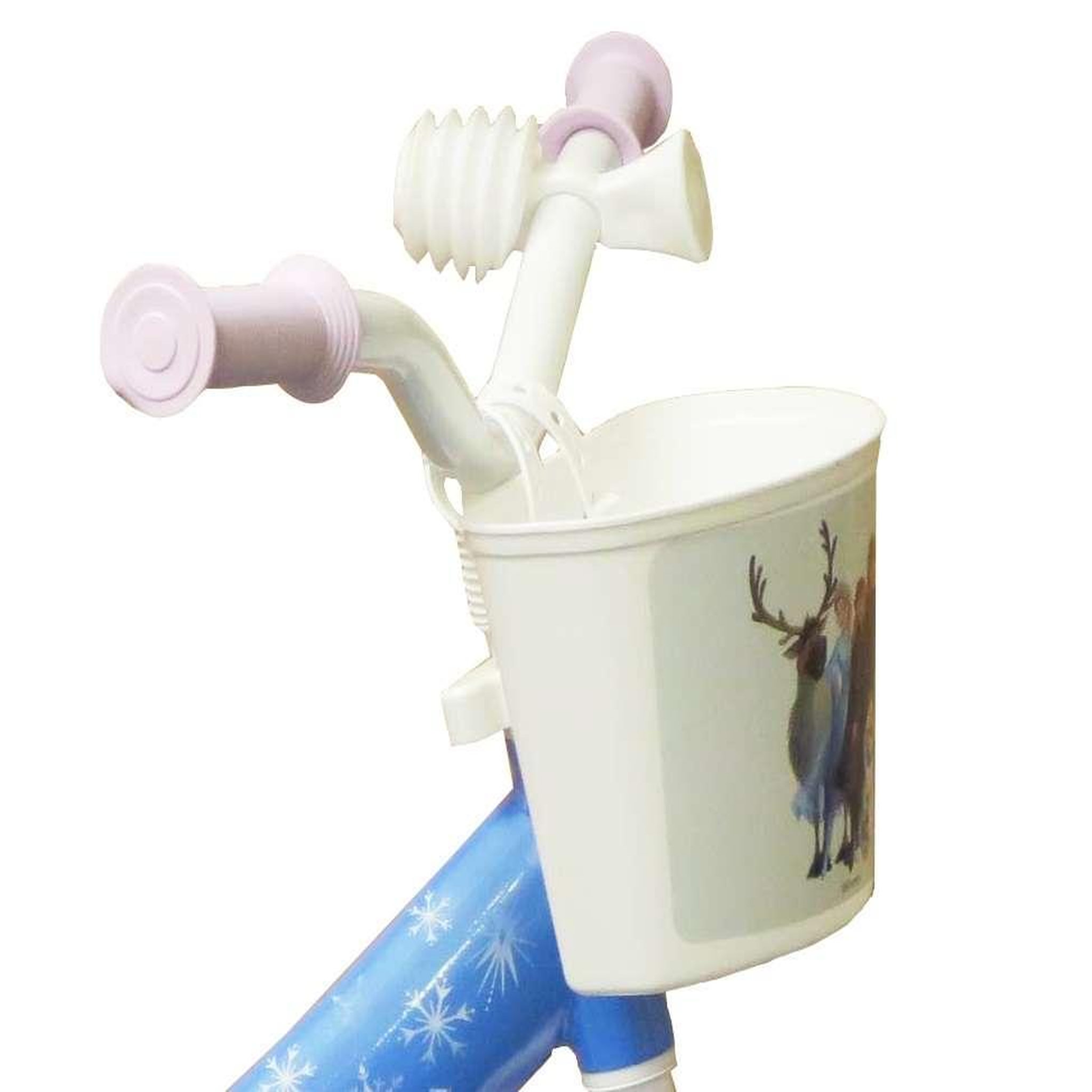 Voir la diapositive 3 : Disney La Reine des Neiges Vélo enfant 10''  Fille - Modèle Reine des neiges  - pour enfant de taille 75 à 90 cm - livré avec stabilisateurs et Panier avant+ garde boues & roues à bâtons