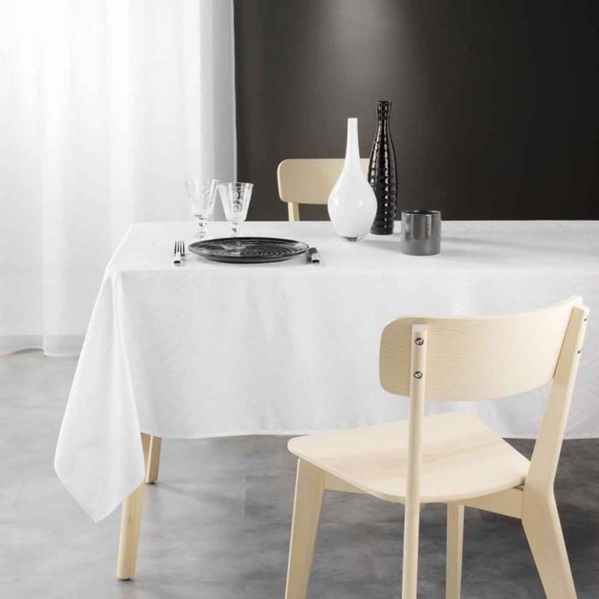 Paris Prix Nappe Jacquard  Lolly  140x240cm Blanc