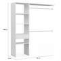 Voir la diapositive 4 : ID MARKET Kit dressing MELINE 160 x 40 x 180 cm blanc avec étagères + tiroir + double penderie