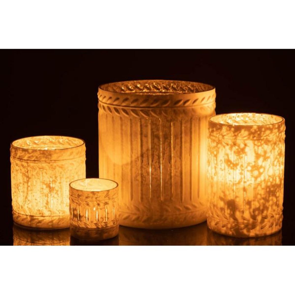 Paris Prix Photophore Déco en Verre  Ezy  18cm Blanc