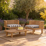 Voir la diapositive 6 : Rendez vous déco Fauteuil de jardin en teck massif et coussin rayé gris-Kilda