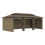 Voir la diapositive 2 : VIDAXL Belvedere avec rideaux 600x298x270 cm Taupe 180 g/m^2
