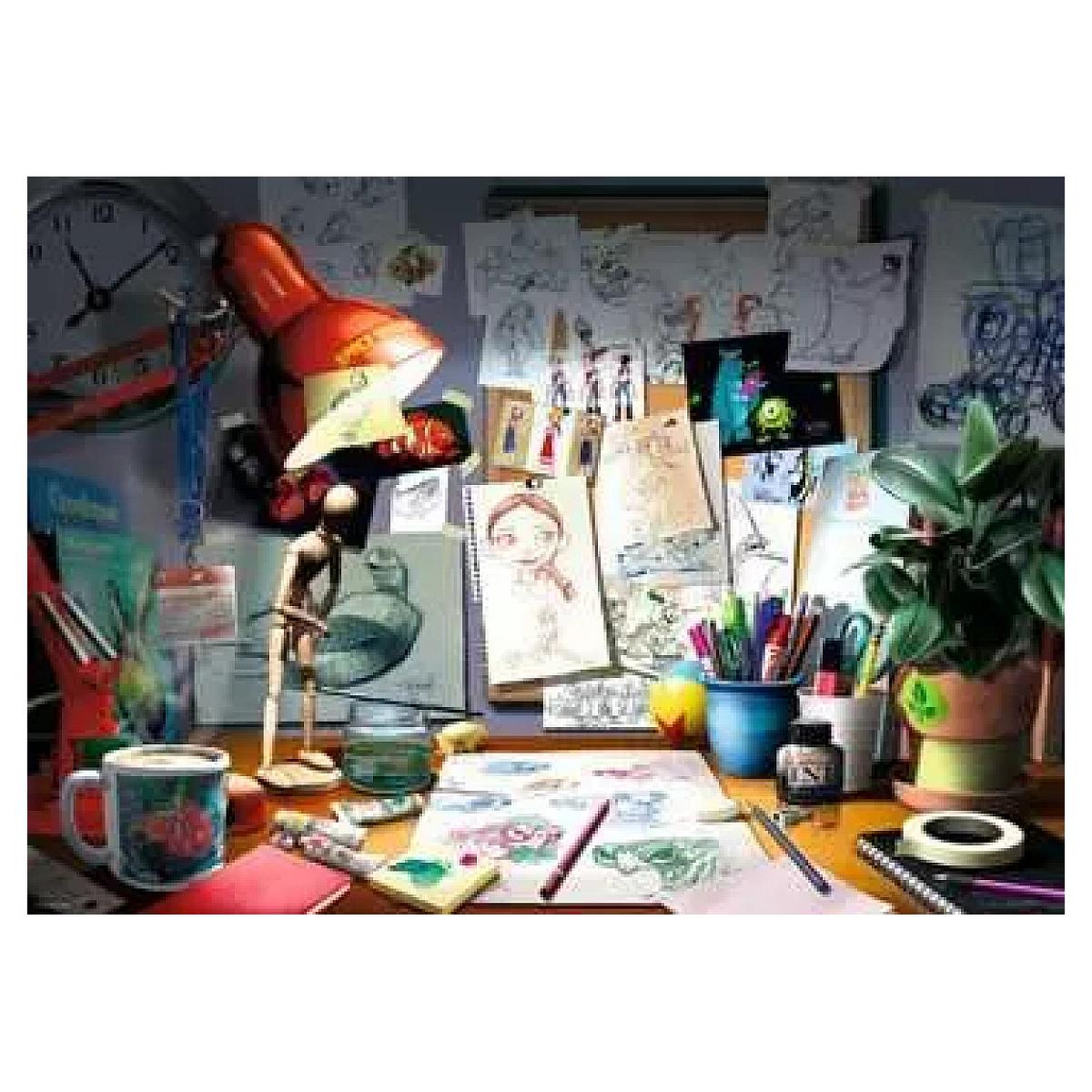 Voir la diapositive 2 : RAVENSBURGER puzzle 1000 pièces - le bureau de l'artiste DIsney/Pixar