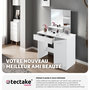 Voir la diapositive 5 : tectake Coiffeuse table de maquillage au look moderne blanc