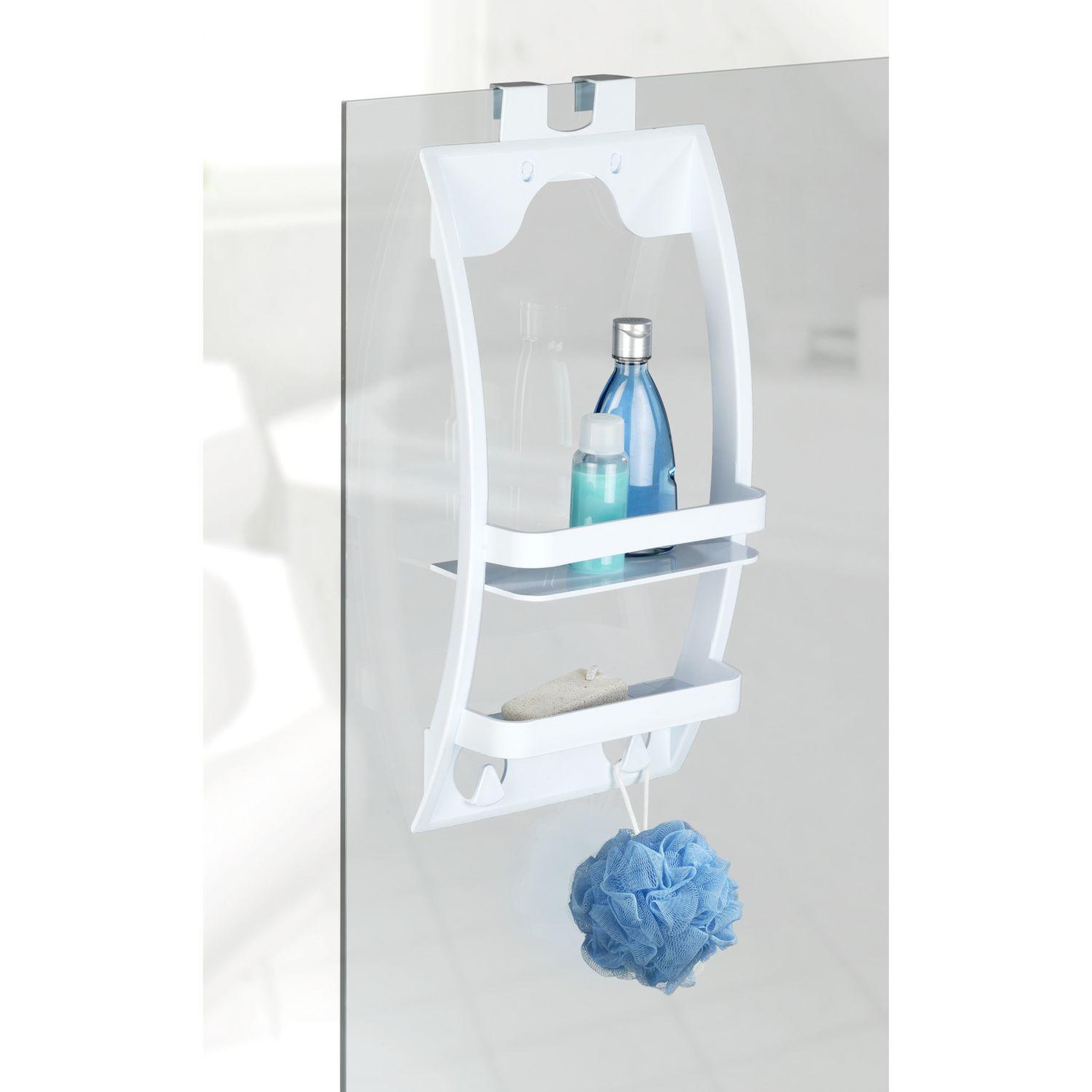 Voir la diapositive 2 : Wenko Etagère de douche universelle urtop - l. 26 x l. 54,5 cm - blanc