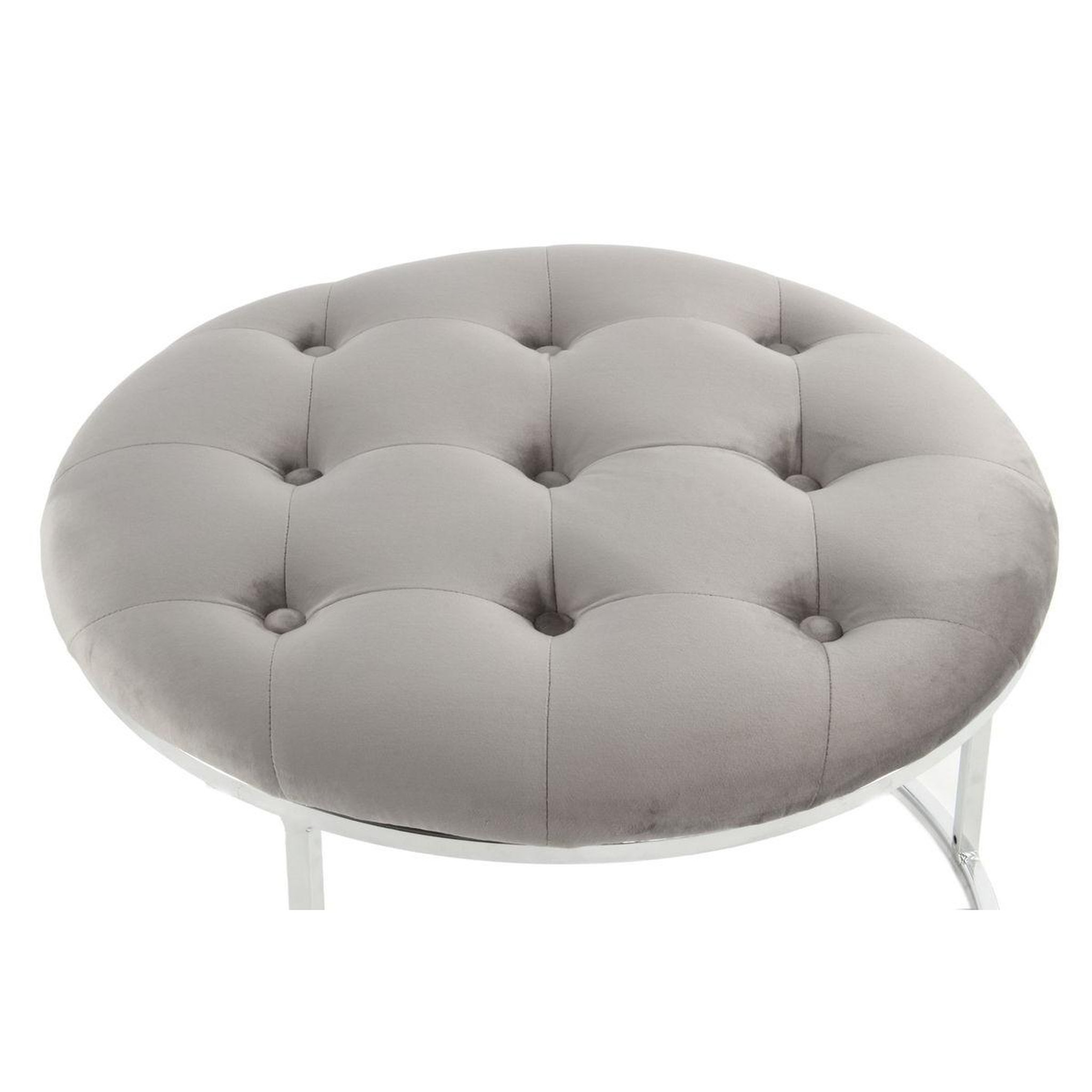 Voir la diapositive 2 : Paris Prix Lot de 2 tabourets  becky  60cm gris & argent