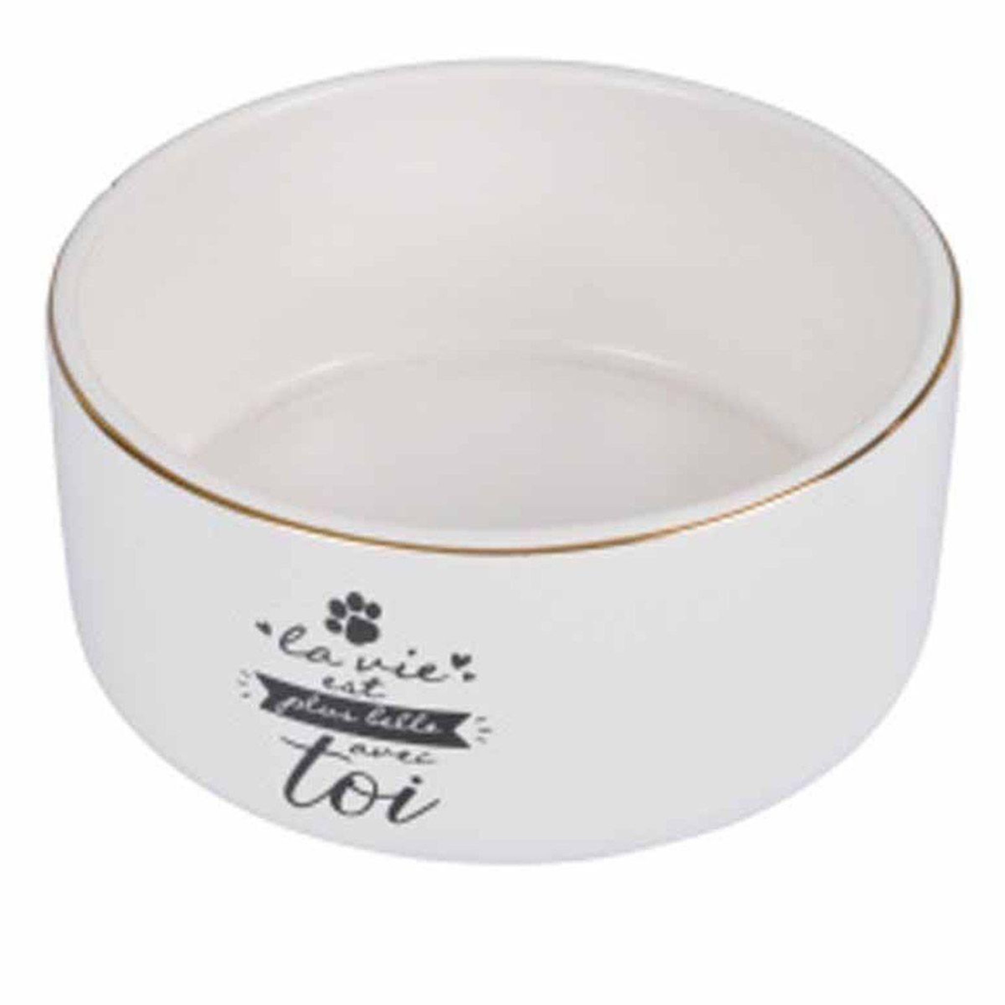 HOMEA Gamelle pour chien & chat  la belle vie  13cm blanc