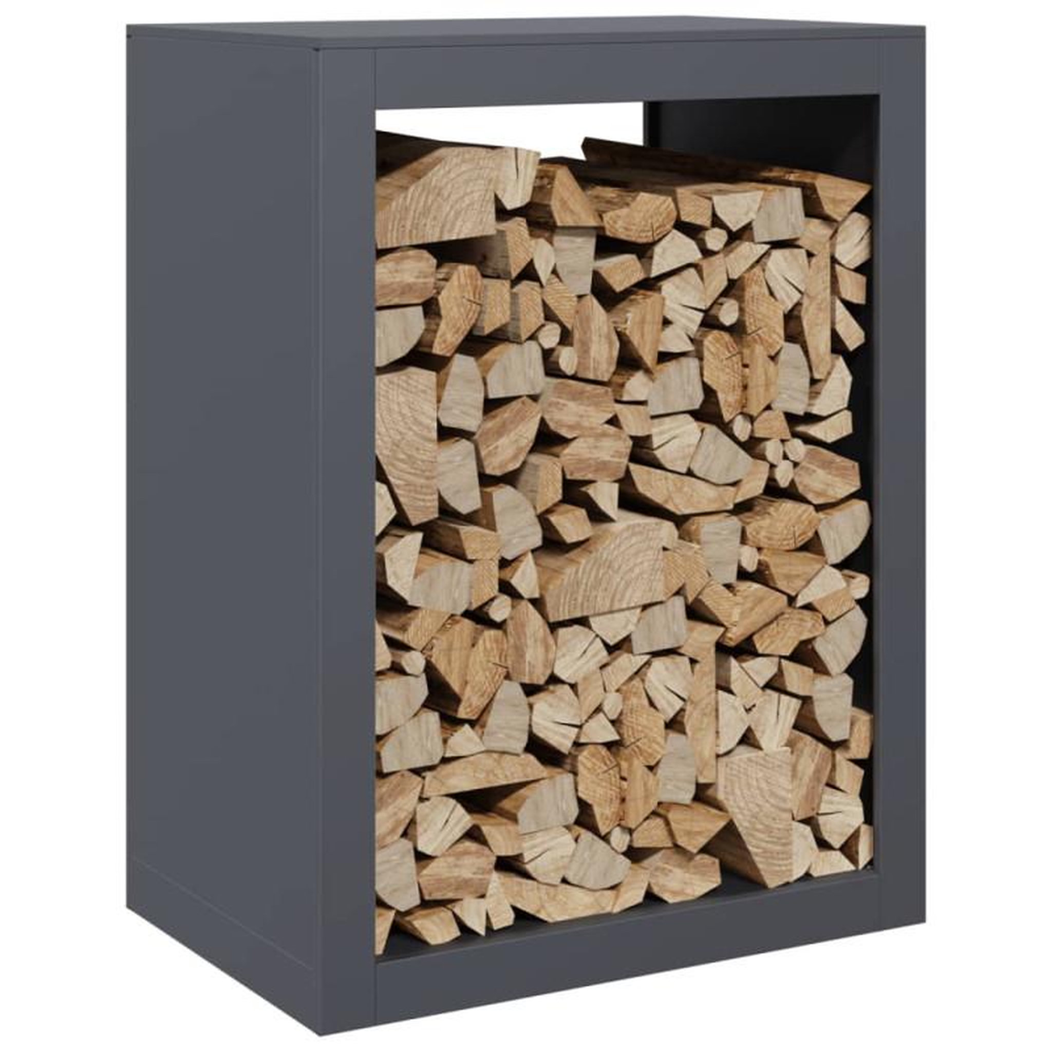 Voir la diapositive 3 : VIDAXL Portant de bois de chauffage anthracite 60x40x80 cm acier