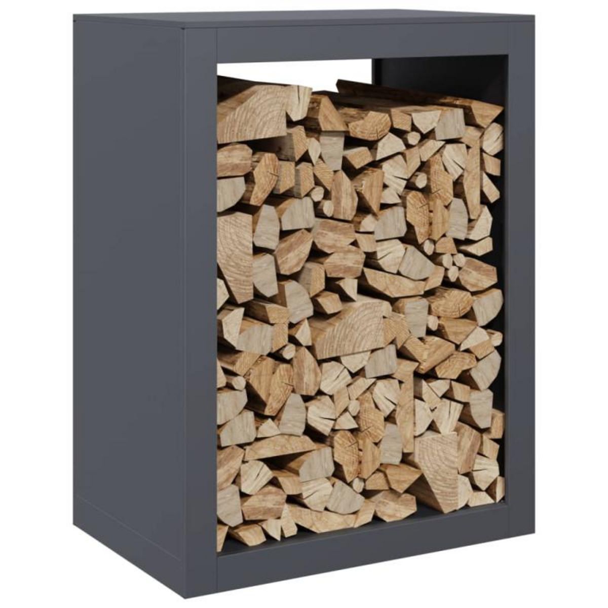 VIDAXL Portant de bois de chauffage anthracite 60x40x80 cm acier