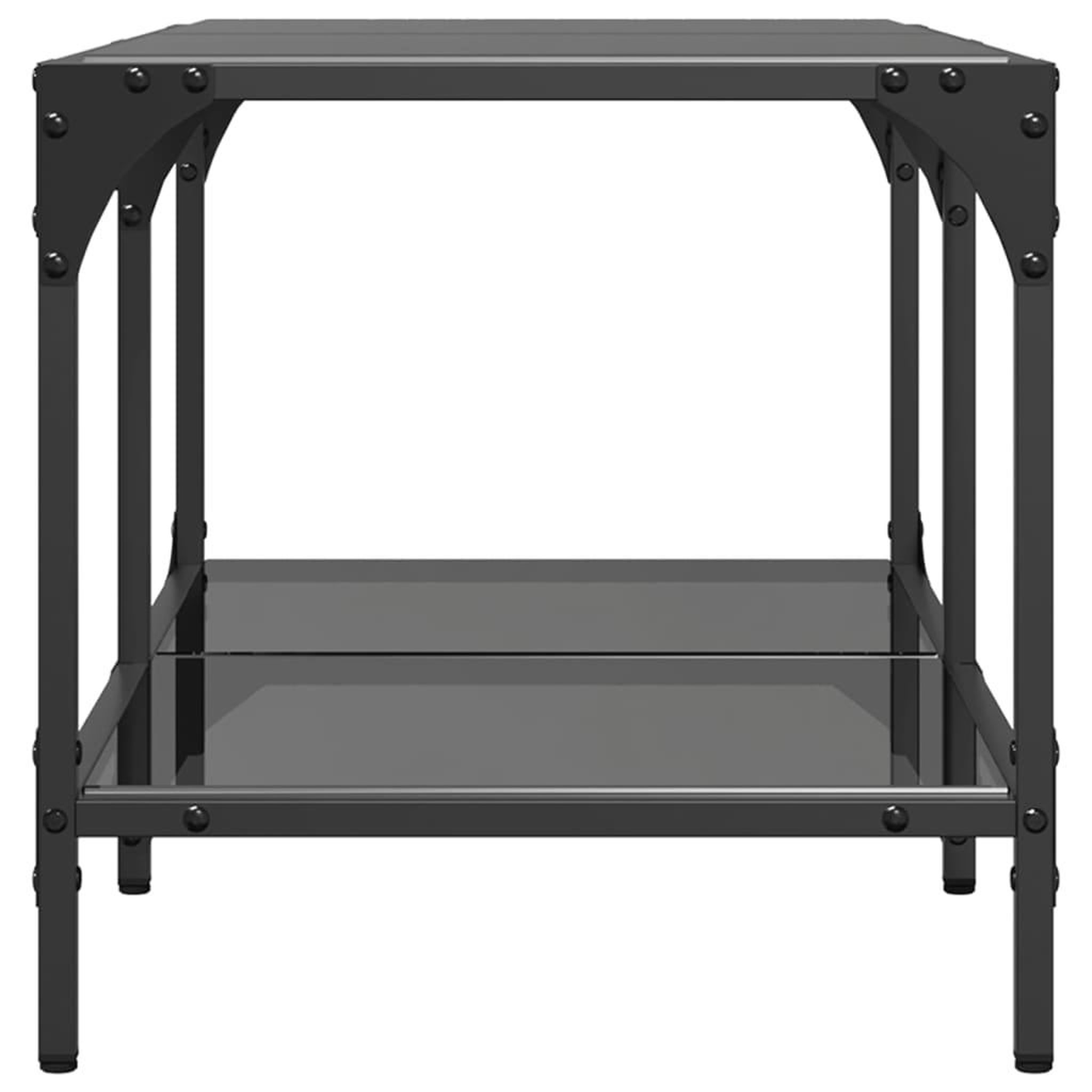 Voir la diapositive 5 : VIDAXL Table basse avec dessus en verre noir 78,5x40x40 cm acier