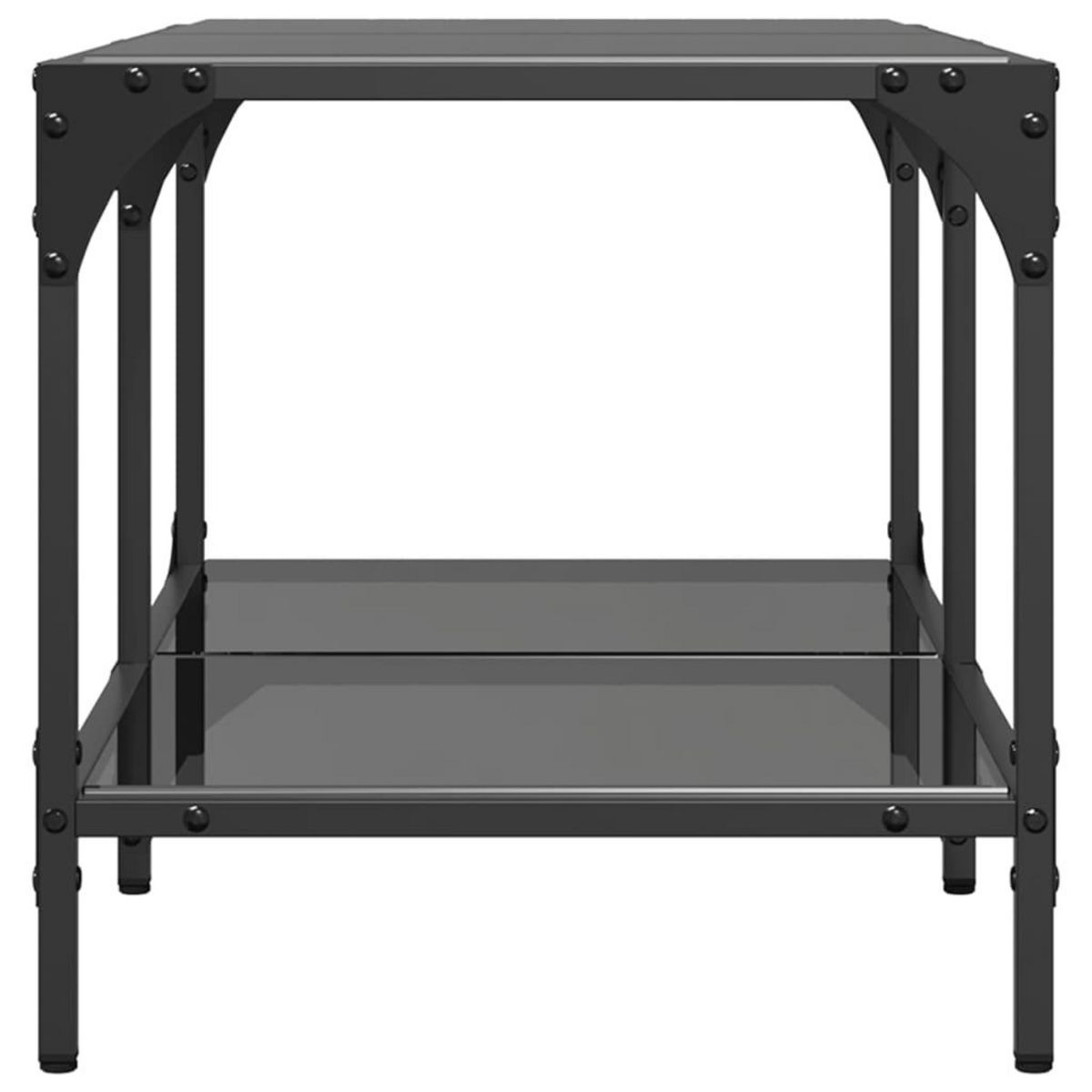 VIDAXL Table basse avec dessus en verre noir 78,5x40x40 cm acier