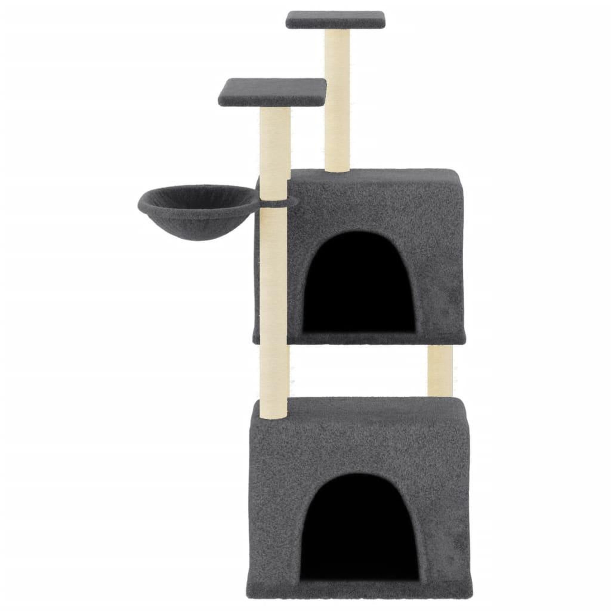 Voir la diapositive 3 : VIDAXL Arbre a chat avec griffoirs en sisal gris fonce 122 cm