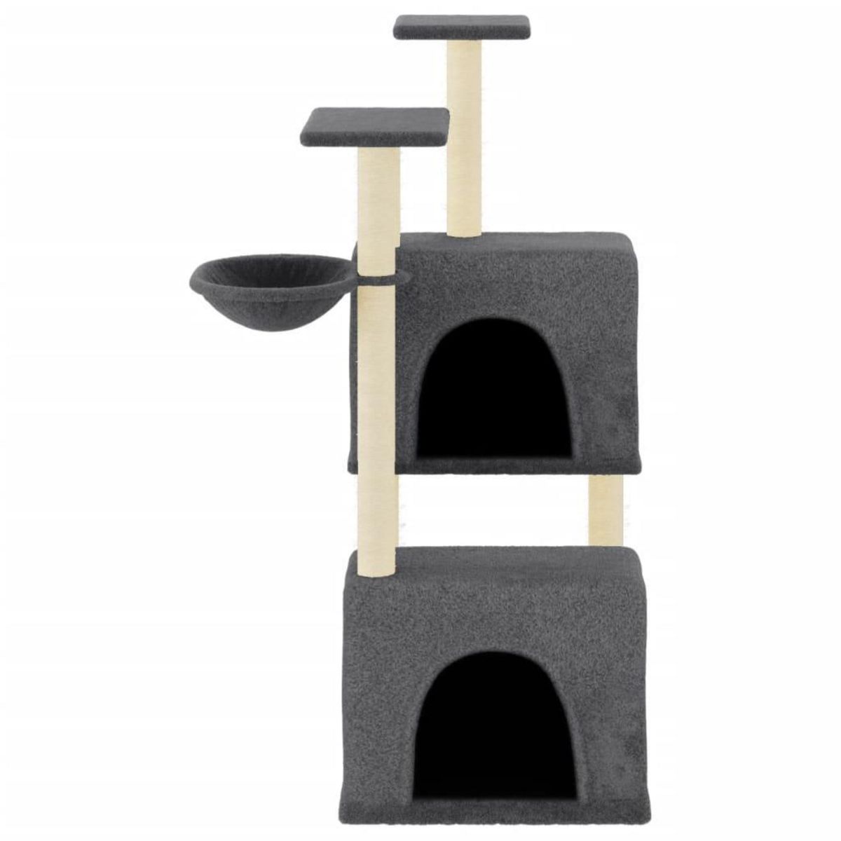 VIDAXL Arbre a chat avec griffoirs en sisal gris fonce 122 cm