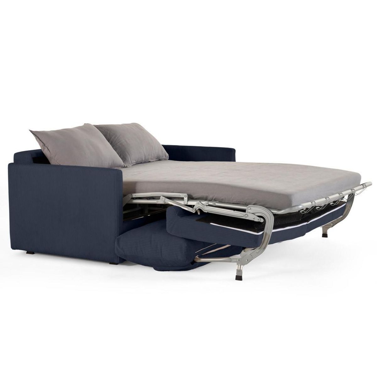 BEST MOBILIER Ottawa - canapé 3 places convertible express couchage quotidien 140 cm matelas 12 cm en velours côtelé