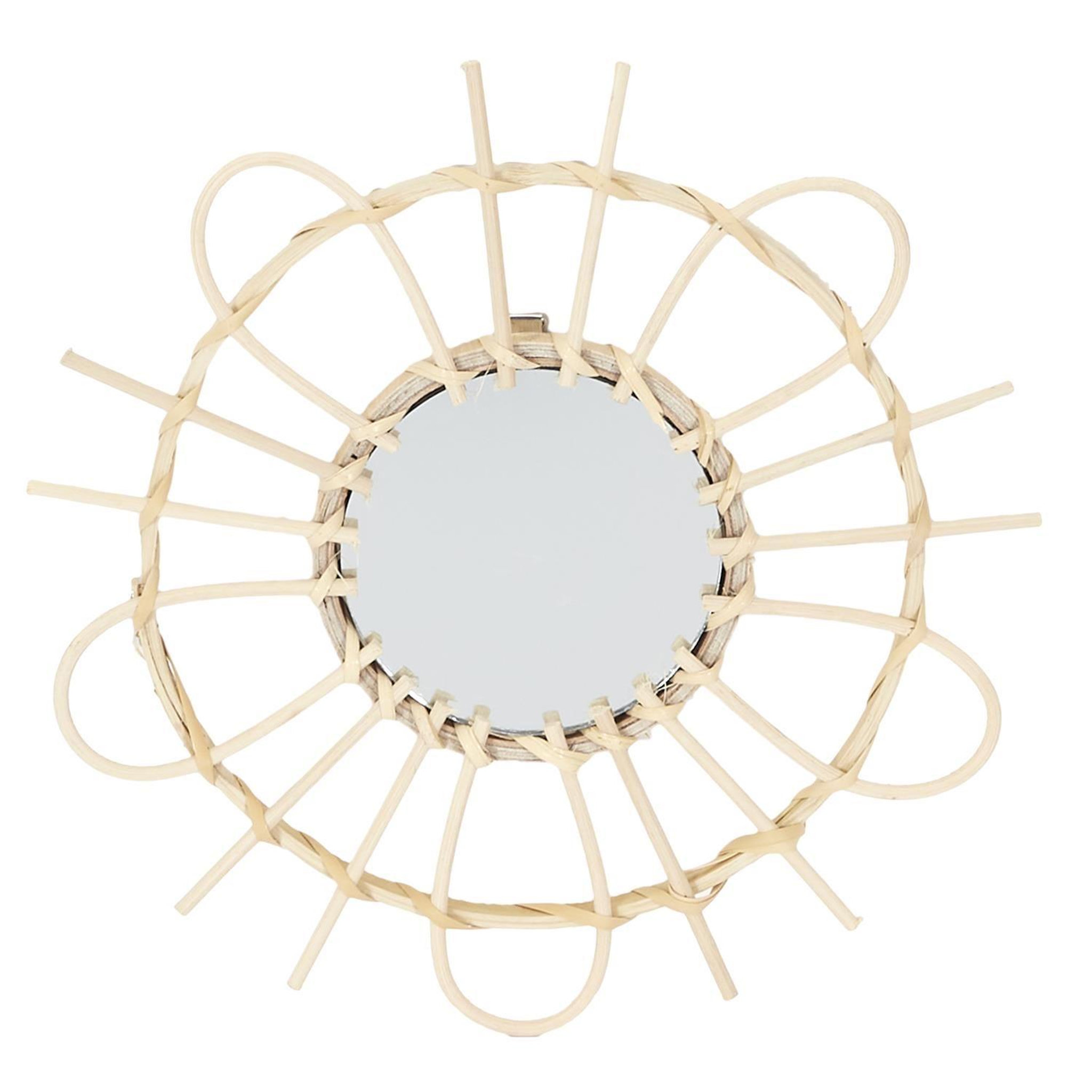 Voir la diapositive 5 : The Home Deco Factory Lot de 3 miroirs en rotin -  Diam 28 cm