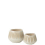 Voir la diapositive 2 : Paris Prix Cache-Pot Déco en Grès  Kai  20cm Beige & Blanc