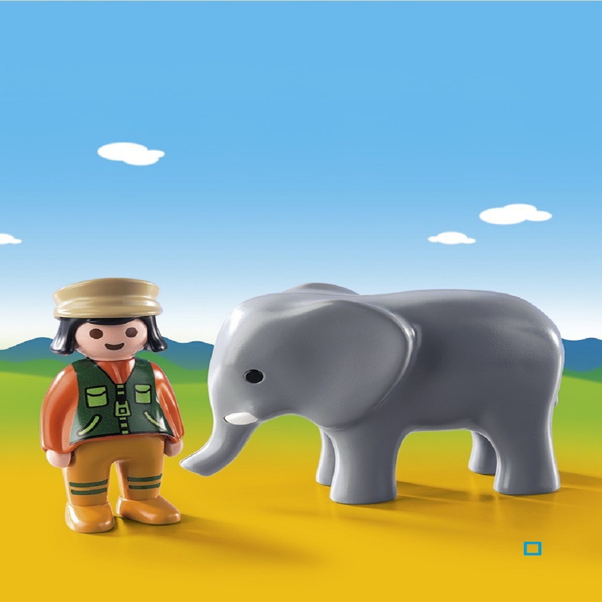 Voir la diapositive 2 : PLAYMOBIL 9381 - 1.2.3 - Soigneuse avec éléphanteau