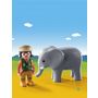Voir la diapositive 2 : PLAYMOBIL 9381 - 1.2.3 - Soigneuse avec éléphanteau