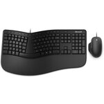 MICROSOFT Ensemble clavier et souris Microsoft Ensemble clavier et souris ergonomique filaire USB Microsoft Ergonomic Desktop Noir
