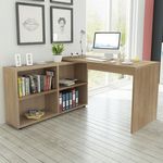 VIDAXL Bureau d'angle 4 etageres chene