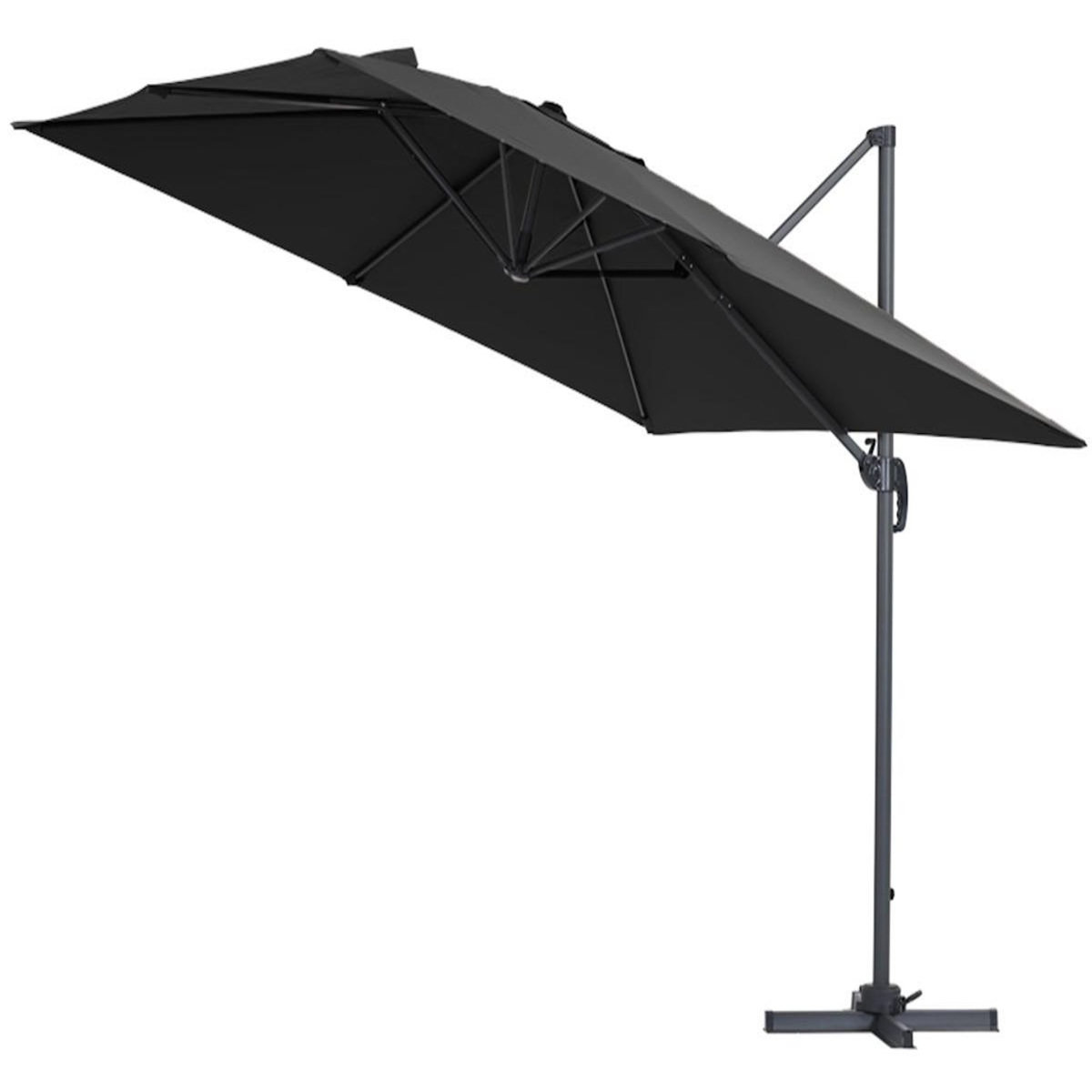 Habitat et Jardin Parasol jardin déporté Alu  Sun 3  - Carré - 3 x 3 m - Noir - Dalles incluses