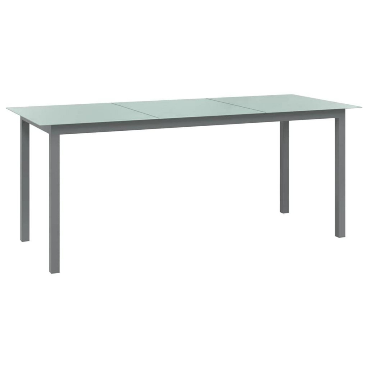 VIDAXL Table de jardin Gris clair 190x90x74 cm Aluminium et verre
