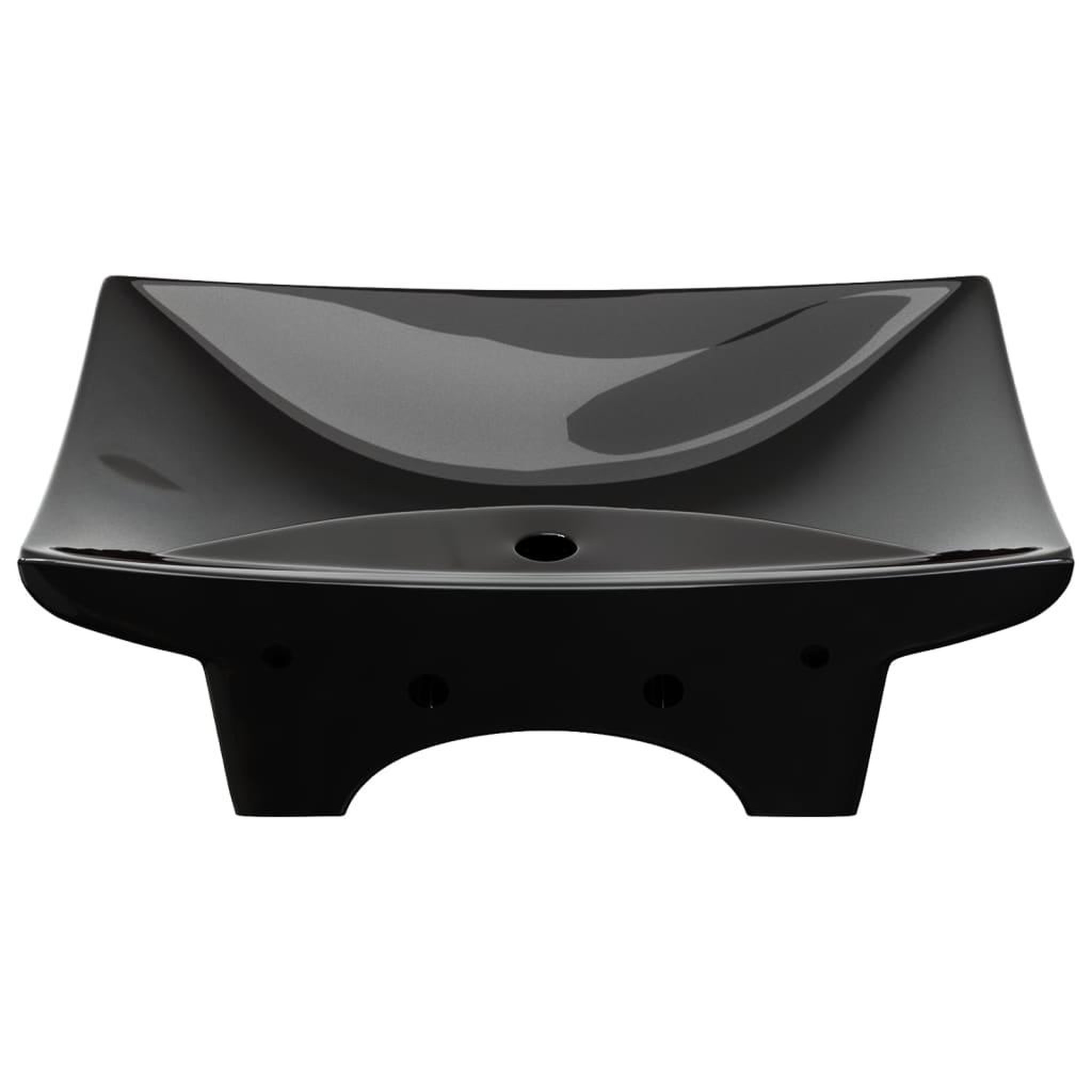 Voir la diapositive 5 : VIDAXL Lavabo rectangulaire en ceramique noir de luxe avec trop-plein et trou