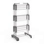 Voir la diapositive 4 : ID MARKET Séchoir à linge vertical pliable et extensible 3 niveaux MAXI capacité 40M inox et gris