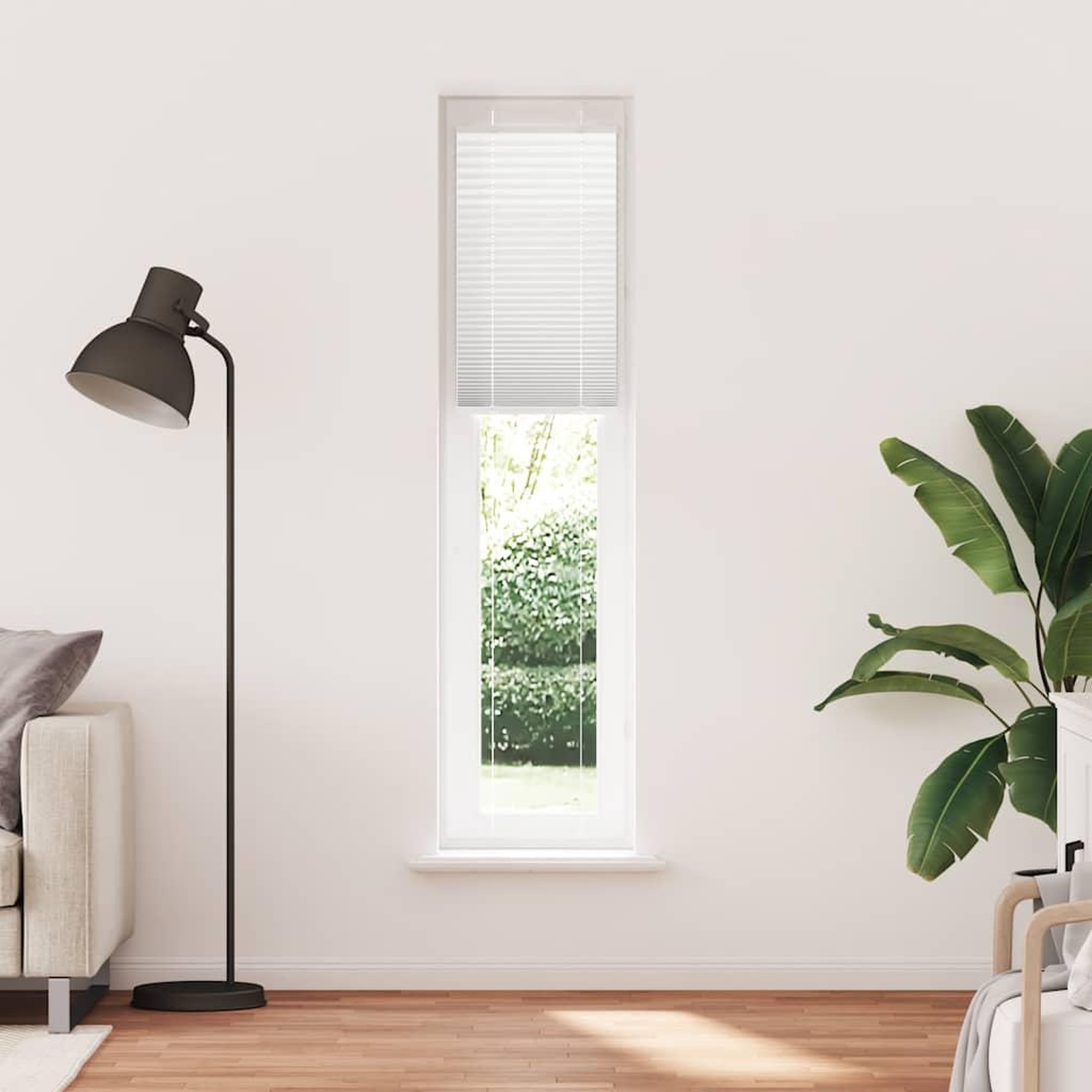 Voir la diapositive 2 : VIDAXL Store plisse blanc 45x200 cm largeur du tissu 44,4 cm polyester