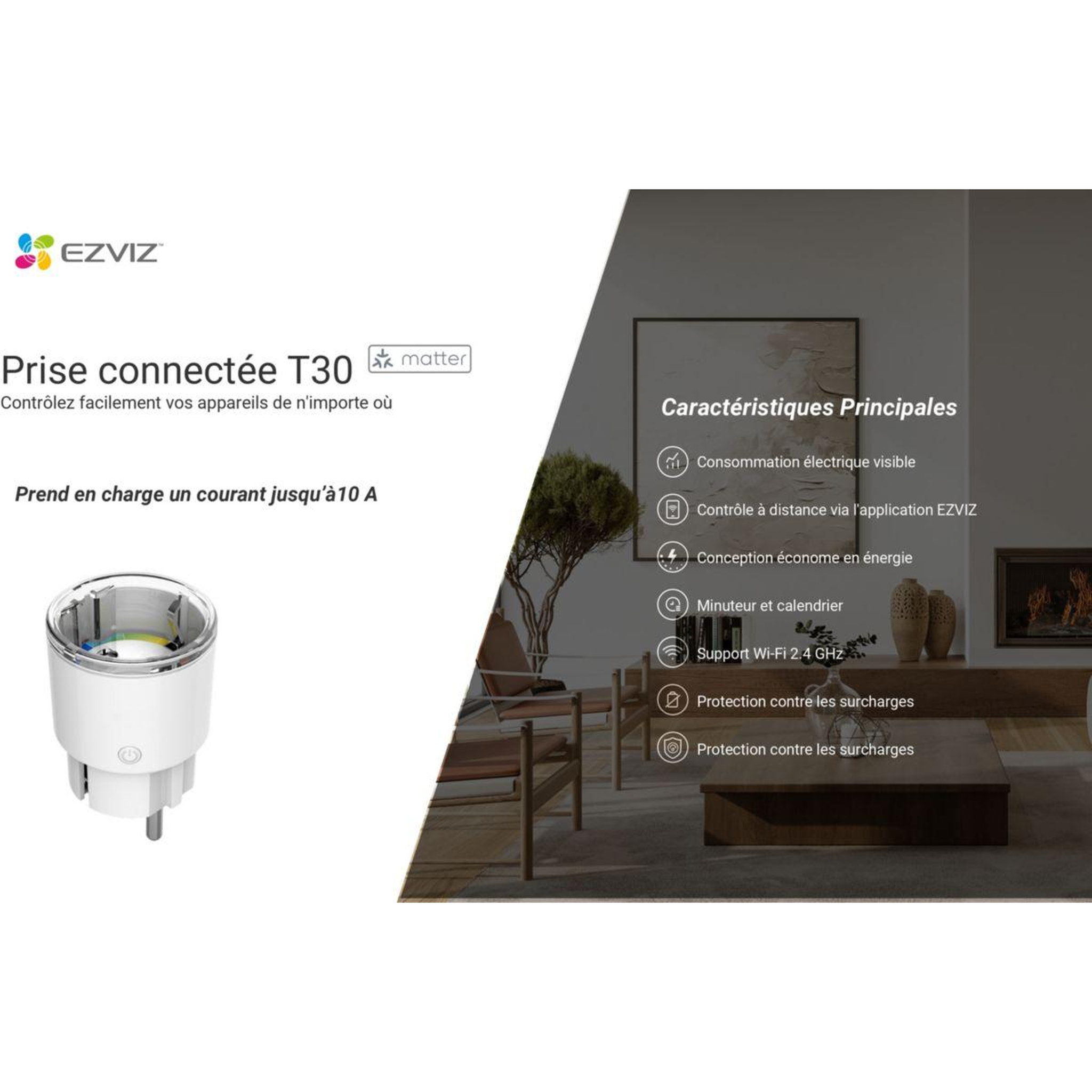Voir la diapositive 3 : EZVIZ Prise connectée T30-10E