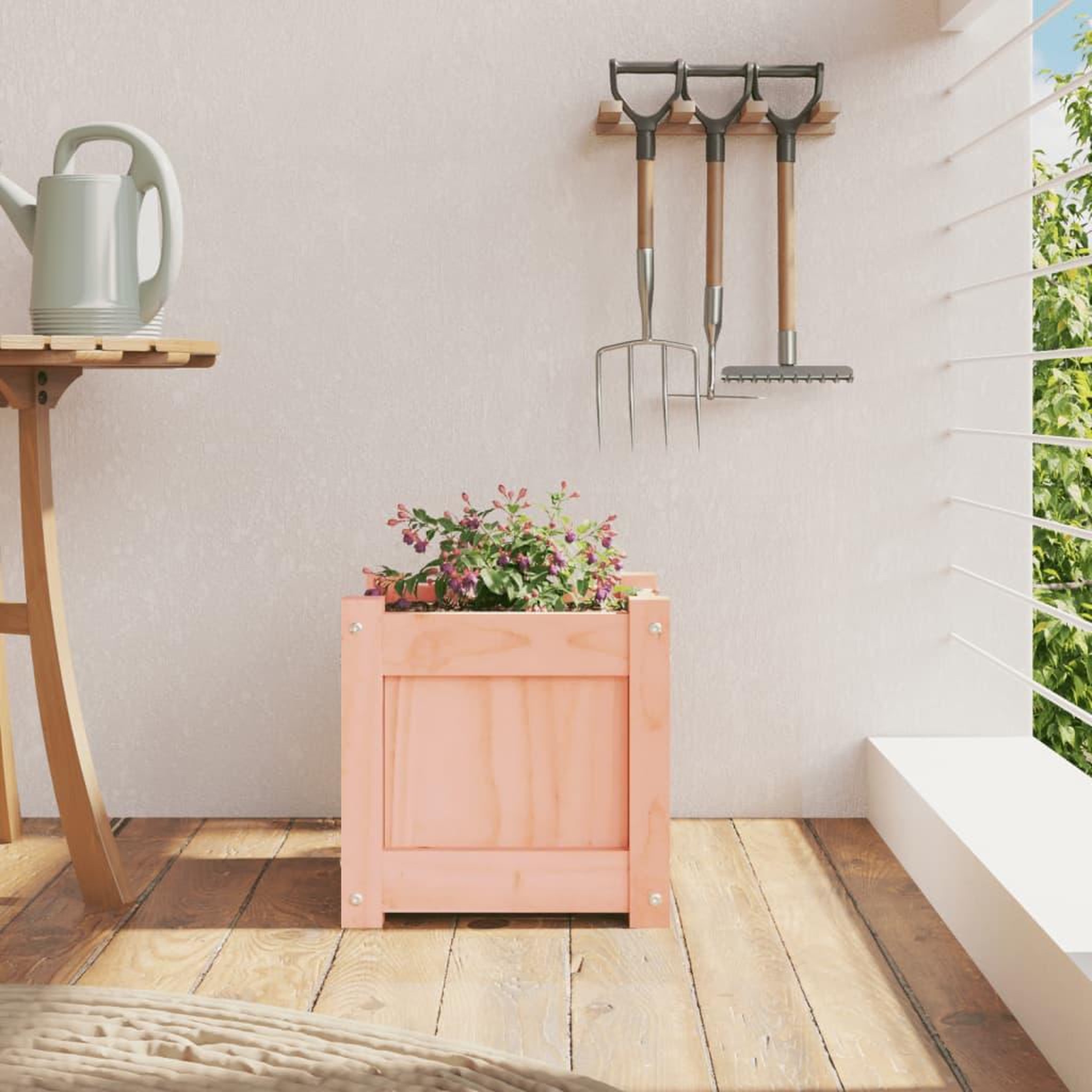 Voir la diapositive 3 : VIDAXL Jardiniere 31x31x31 cm bois massif de douglas