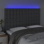 Voir la diapositive 3 : VIDAXL Tete de lit a LED Gris fonce 144x5x118/128 cm Tissu
