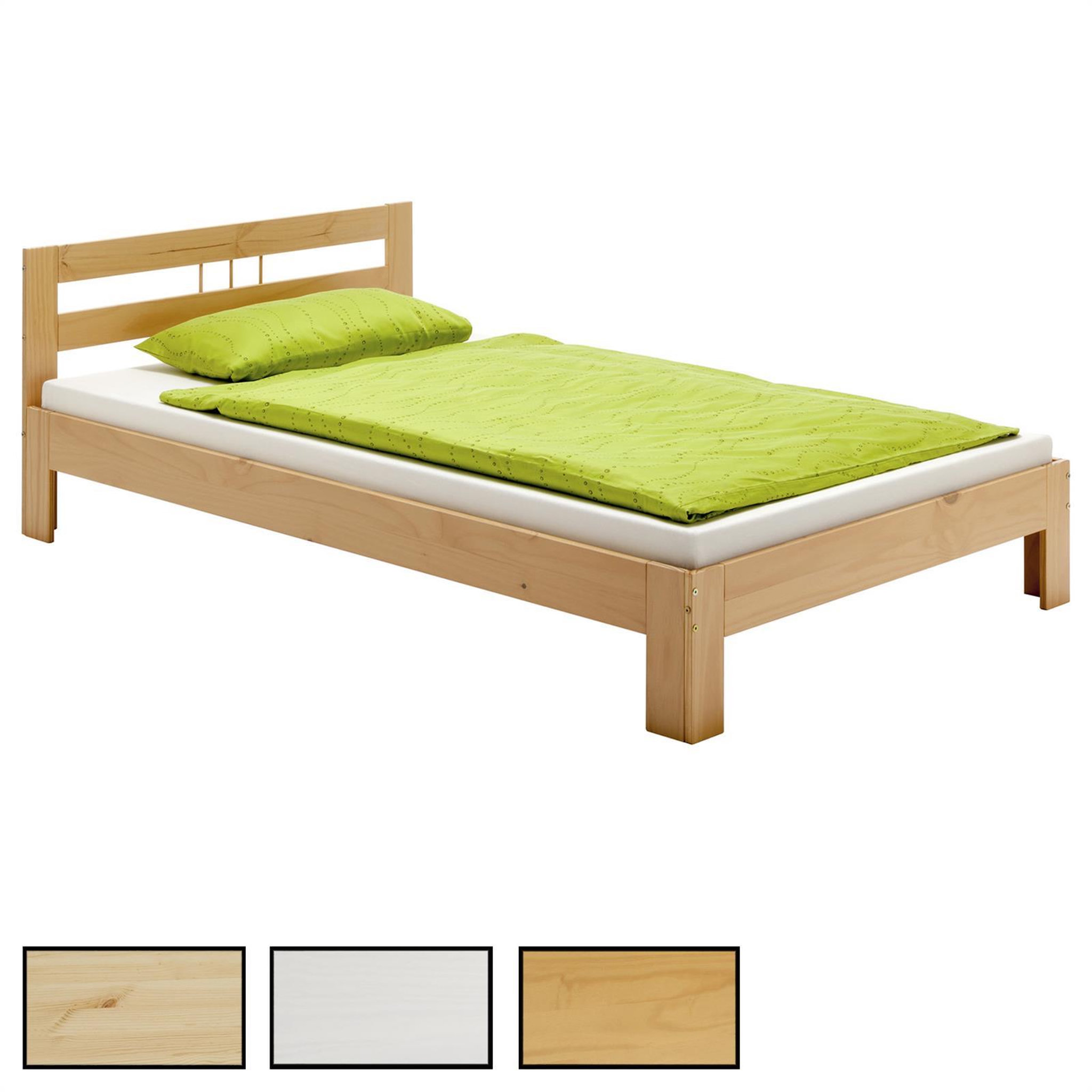 IDIMEX Lit en pin THEO, 3 tailles et 3 coloris disponibles. Coloris disponibles : Blanc, Marron