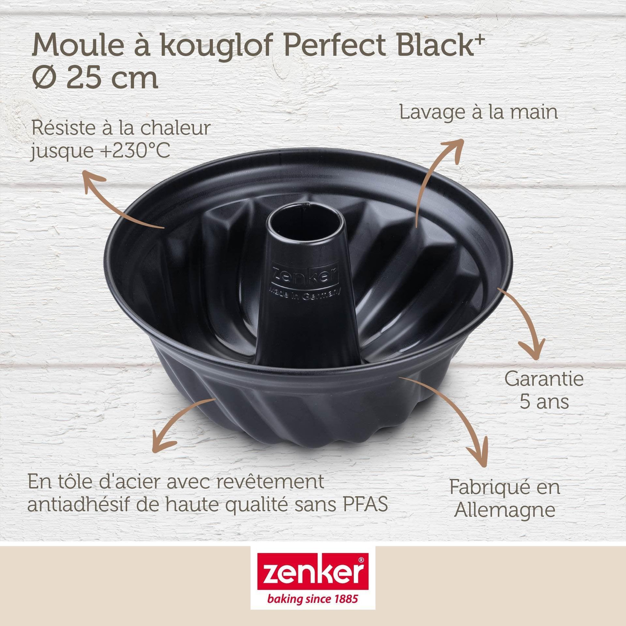 Voir la diapositive 4 : ZENKER Moule à kouglof 25 cm zenker perfectback+