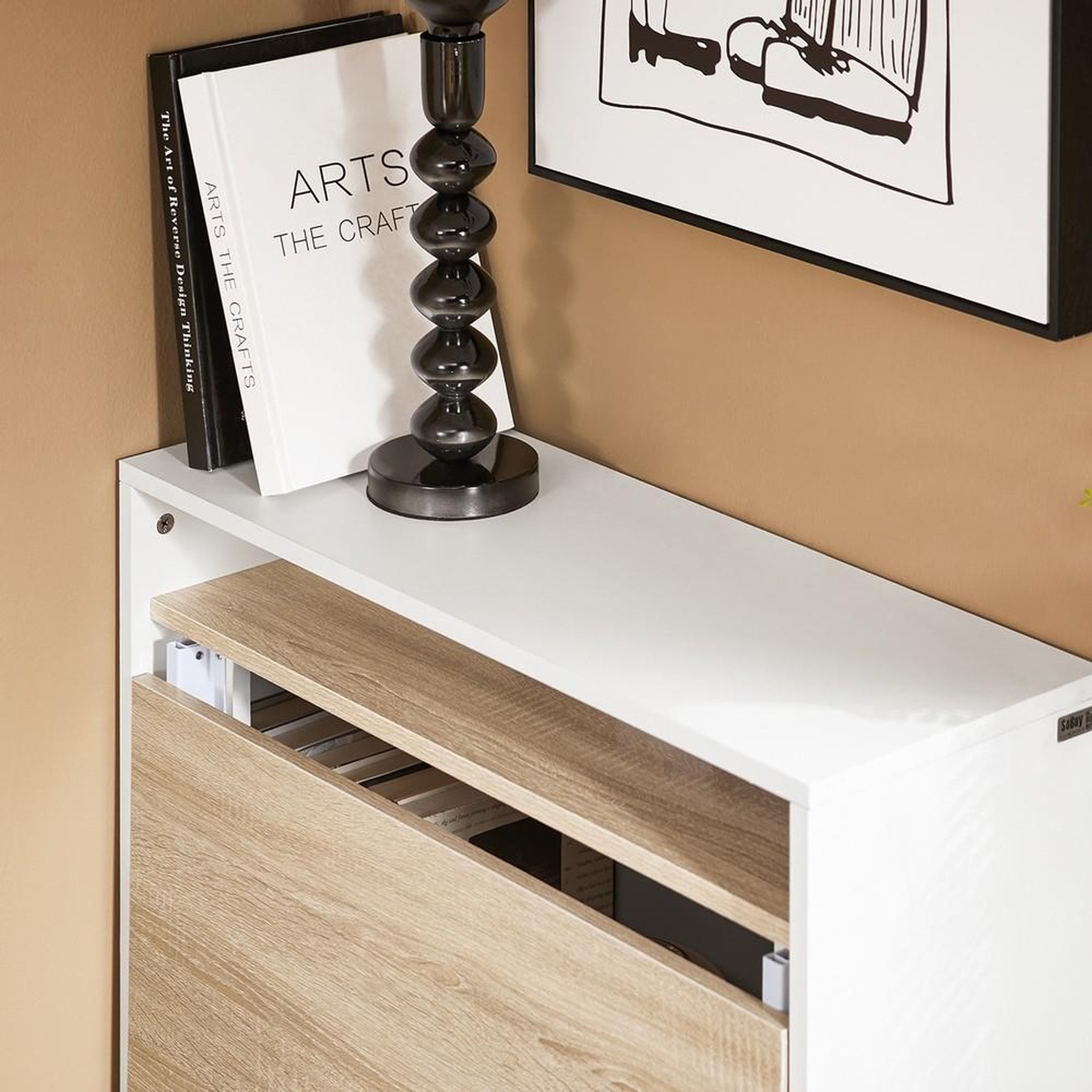 Voir la diapositive 6 : SOBUY SoBuy - Bureau Informatique à une porte - Nordique - FWT104