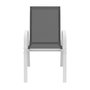 Voir la diapositive 3 : ID MARKET Lot de 4 chaises de jardin LYMA métal et textilène empilables blanc et gris