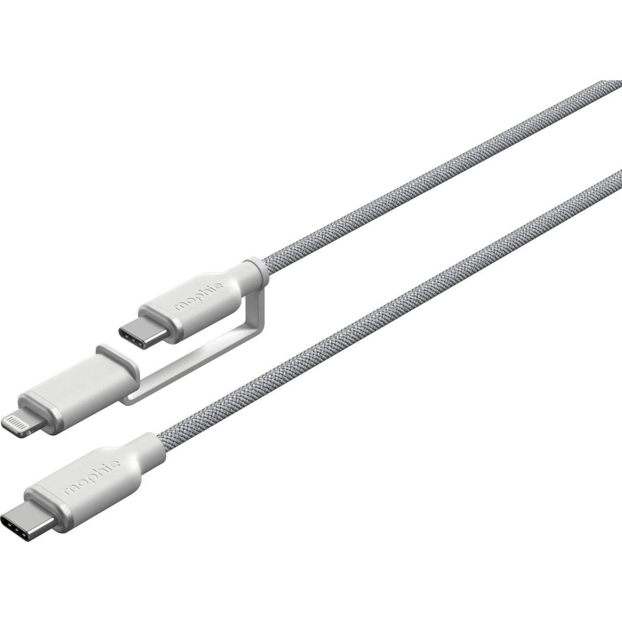 Voir la diapositive 3 : Mophie Câble de charge usb-c + ligthning 1m blanc chargestream
