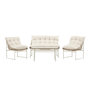 Voir la diapositive 2 : Paris Prix Salon de Jardin en Rotin 4 Places  Tina  118cm Beige