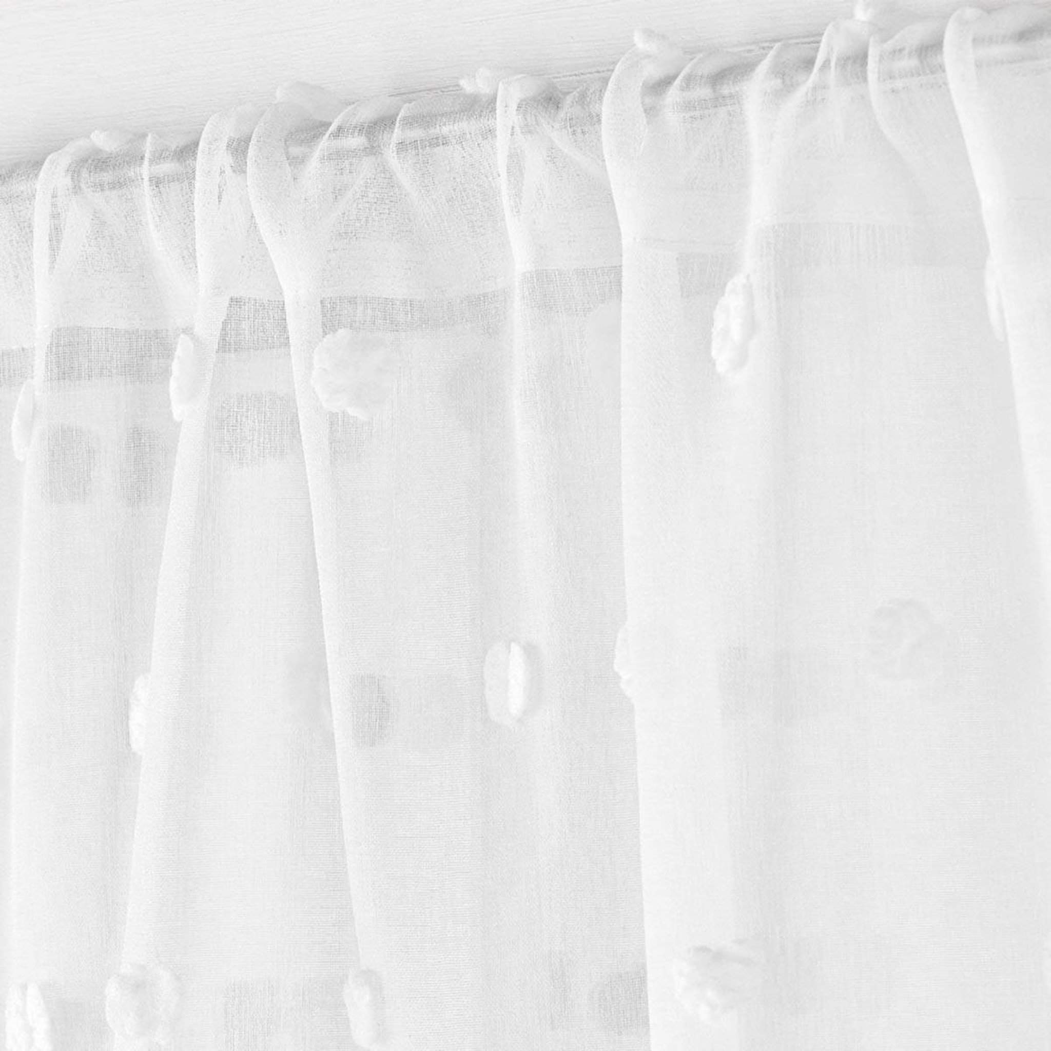 Voir la diapositive 2 : Douceur d'Intérieur Paire de voilages passe-tringle  pompinou  70x200cm blanc